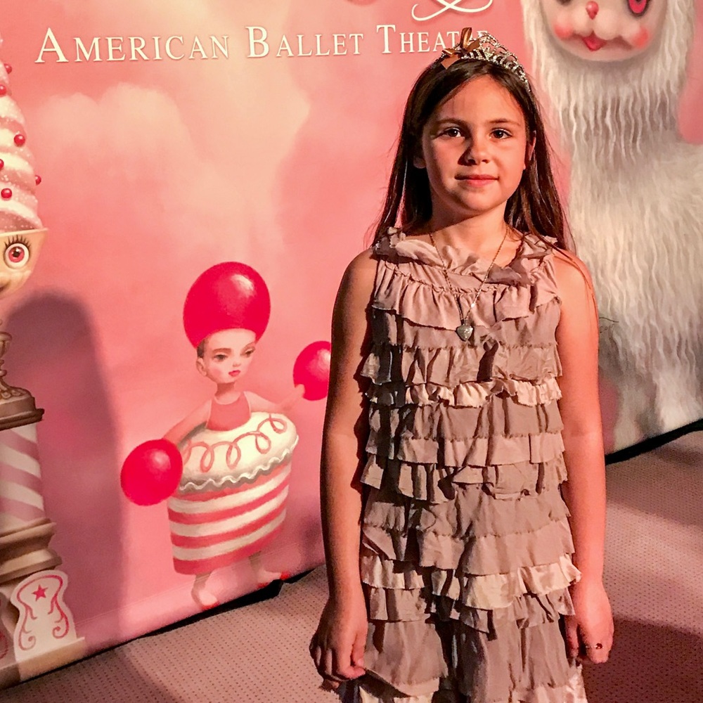 Crewcuts ruffled dusty ballet rose pink dress